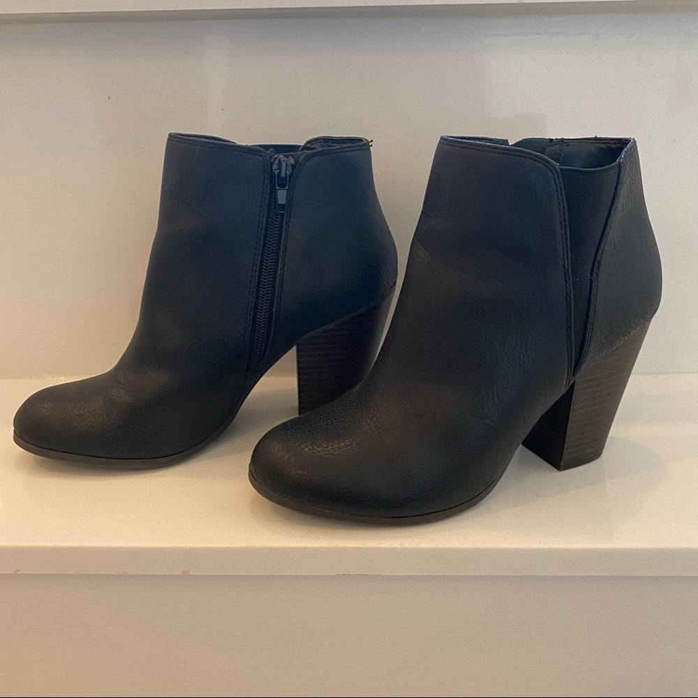 Women’s Black Faux Leather Booties